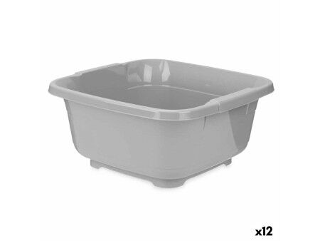Plastikowa Miska Kinvara 03 1071 Szary Plastikowy 11 L (12 Sztuk)