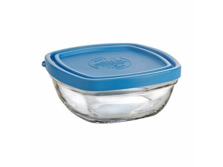Kwadratowe pudełko na lunch z pokrywką Duralex FreshBox Niebieski 300 ml 11 x 11 x 5 cm (12 Sztuk)