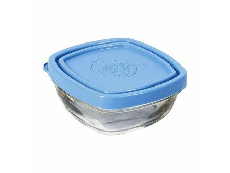 Kwadratowe pudełko na lunch z pokrywką Duralex FreshBox Niebieski 150 ml 9 x 9 x 4 cm (12 Sztuk)
