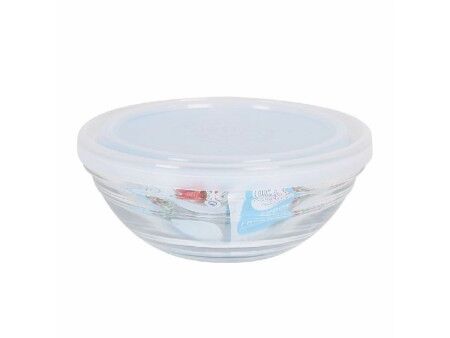 Okrągłe pudełko na lunch z pokrywką Duralex FreshBox Przezroczysty Ø 14 cm (12 Sztuk)