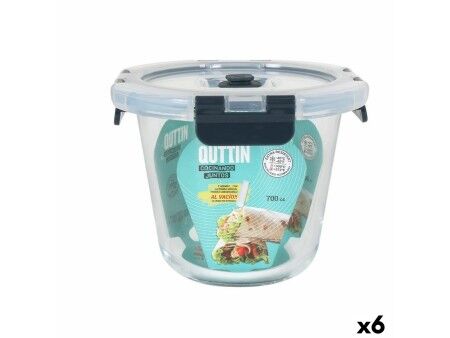 Hermetyczne pudełko na lunch Quttin Zawór próżniowy 700 ml 14 x 14 x 11 cm (6 Sztuk)