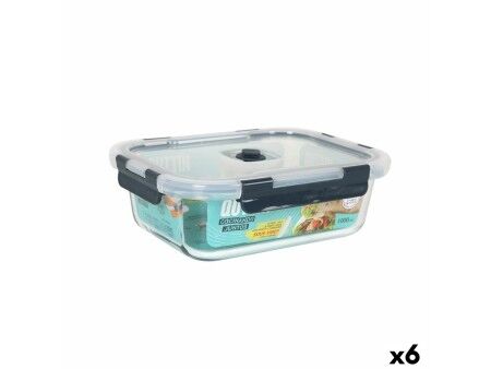 Hermetyczne pudełko na lunch Quttin Prostokątny 1L 21 x 16,1 x 6,9 cm (6 Sztuk)