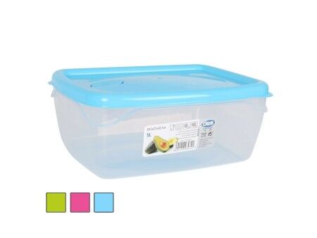 Prostokątne pudełko na lunch z pokrywką Dem 5 L Prostokątny 29,5 x 21,5 x 11,7 cm (8 Sztuk)