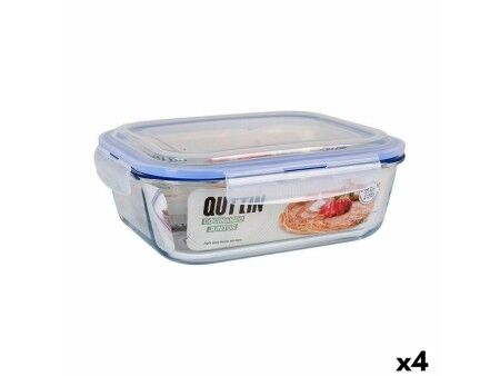 Hermetyczne pudełko na lunch Quttin   Prostokątny 2,4 L (4 Sztuk)