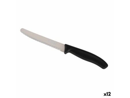 Zestaw noży Quttin Czarny Srebrzysty 6 Części 21,2 cm (12 Sztuk)