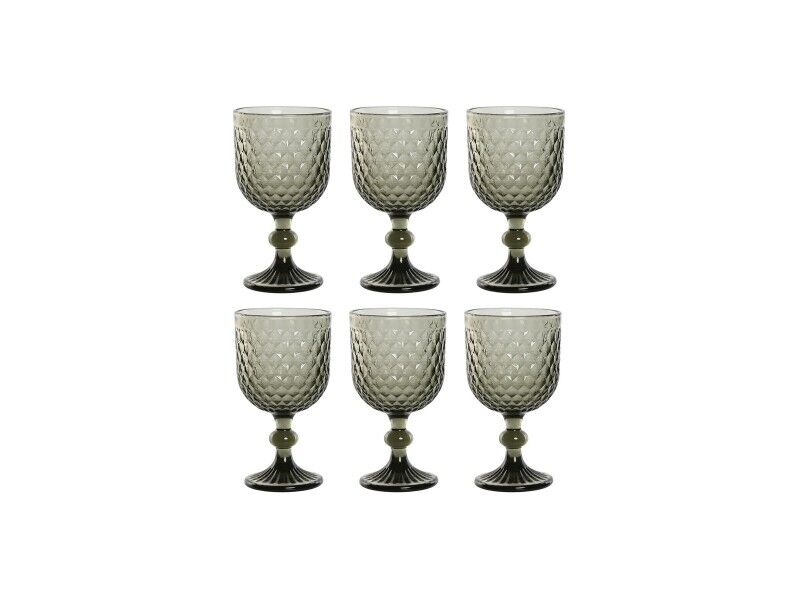 Zestaw kubków Home ESPRIT Szary Szkło 325 ml (6 Sztuk)