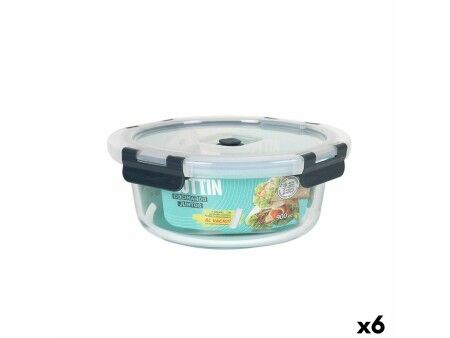 Hermetyczne pudełko na lunch Quttin Okrągła 900 ml Ø 18 x 7,5 cm (6 Sztuk)