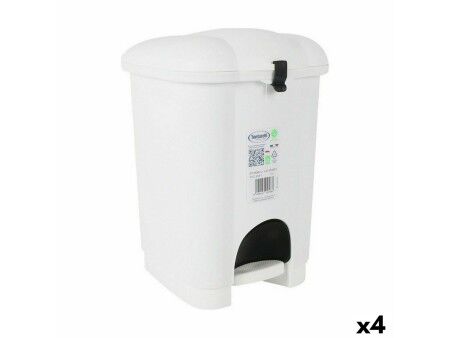 Kosz na Śmierci z Pedałem Tontarelli Carolina 6 L Biały 20 x 22,5 x 29,7 cm (4 Sztuk)