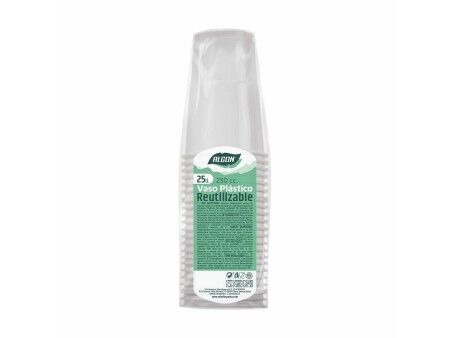 Zestaw szklanek wielokrotnego użytku Algon Biały 25 Części 250 ml (48 Sztuk)