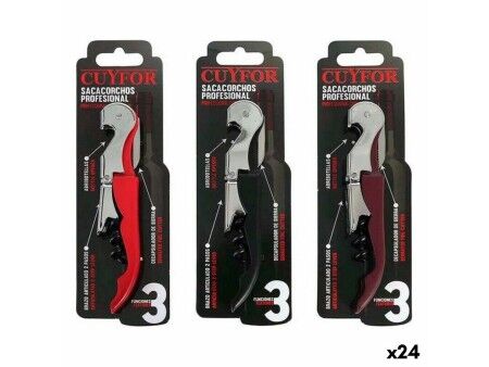 Korkociąg z obcinaczem do folii oraz otwieraczem do butelek Cuyfor 8423607130017 12,5 x 2,5 cm (24 Sztuk) (12,5 x 2,5 cm)