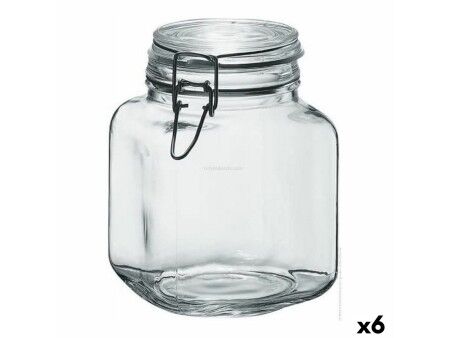 Słoik Borgonovo 33211 Hermetyczny Przezroczysty 1,7 L 12 x 12 x 17 cm (6 Sztuk)