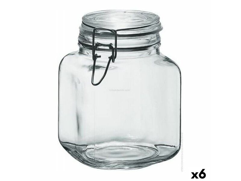 Słoik Borgonovo 33211 Hermetyczny Przezroczysty 1,7 L 12 x 12 x 17 cm (6 Sztuk)