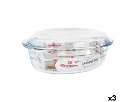 Garnek z Pokrywką Quttin 63095 Szkło 33 x 20 x 13 cm (3L + 1L)