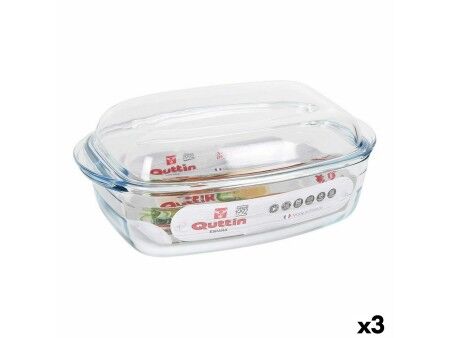 Garnek z Pokrywką Quttin 63096 Szkło 32,8 x 19,7 x 13 cm (3L + 1,5L)