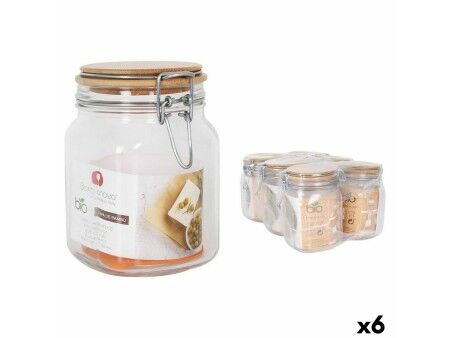 Soik Borgonovo Primizie Zamknięcie uszczelniające Bambus 1L 10,5 x 10,5 x 15,5 cm (6 Sztuk)