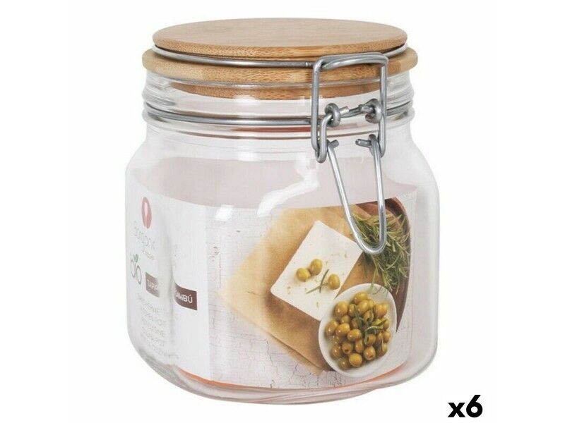 Łódź Borgonovo 750 ml Hermetyczny Bambus 10 x 10 x 13 cm (6 Sztuk)