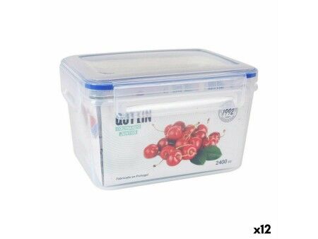 Hermetyczne pudełko na lunch Quttin L&F Prostokątny 20 x 15 x 12 cm (12 Sztuk)