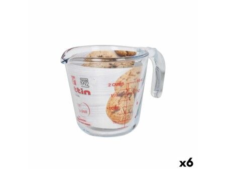 Dzbanek Pomiarowy Quttin Przezroczysty 500 ml Szkło (6 Sztuk)