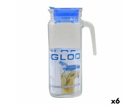 Dzbanek Borgonovo Igloo Przezroczysty Szkło Niebieski 1,2 L (6 Sztuk)