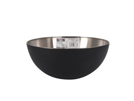 Miska do Sałatki Quttin   Czarny Srebrzysty 29 x 12 cm Stal (4 Sztuk)