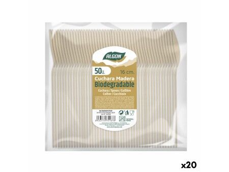 Zestaw Łyżek Algon Drewno 20 Sztuk 16 x 3 x 1 cm
