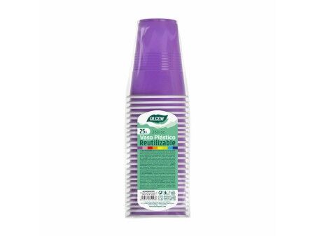 Zestaw szklanek wielokrotnego użytku Algon Fuksja 24 Sztuk 250 ml (25 Części)