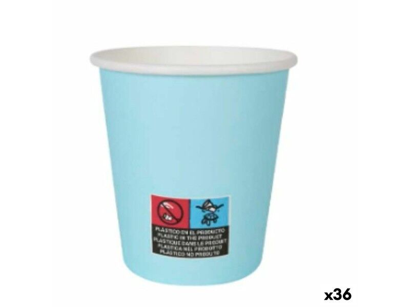 Zestaw kieliszków Algon Karton Jednorazowe 200 ml Niebieski 36 Sztuk (24 Części)