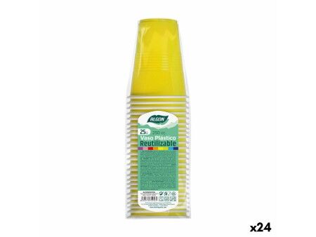 Zestaw szklanek wielokrotnego użytku Algon Żółty 24 Sztuk 250 ml (25 Części)
