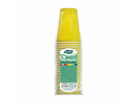 Zestaw szklanek wielokrotnego użytku Algon Żółty 24 Sztuk 250 ml (25 Części)