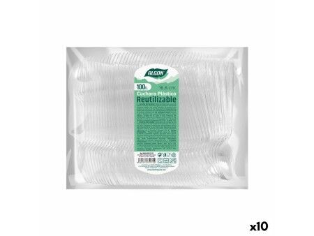 Zestaw Łyżek Algon Wielokrotnego użytku Przezroczysty 10 Sztuk 16,6 cm