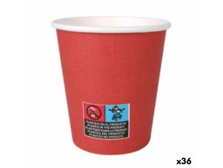 Zestaw kieliszków Algon Karton Jednorazowe 200 ml Czerwony 36 Sztuk (24 Części)