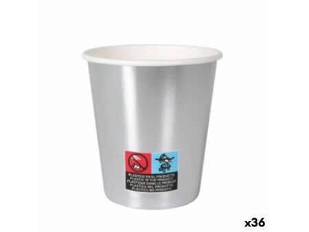 Zestaw kieliszków Algon Karton Jednorazowe Srebrzysty 36 Sztuk 200 ml (10 Części)