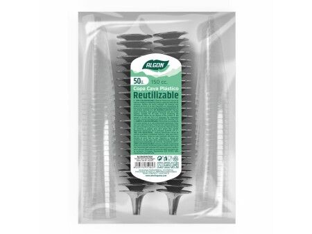 Kieliszki do szampana wielokrotnego użytku Algon Czarny 6 Sztuk 150 ml (50 Części)