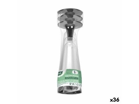 Kieliszki do szampana wielokrotnego użytku Algon Czarny 36 Sztuk 150 ml (3 Części)