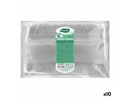Zestaw widelców Algon Wielokrotnego użytku Przezroczysty 10 Sztuk 18 cm