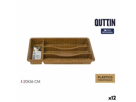 Organizer na Sztućce Quttin 20 x 36 cm Tworzywo termoplastyczne (12 Sztuk)