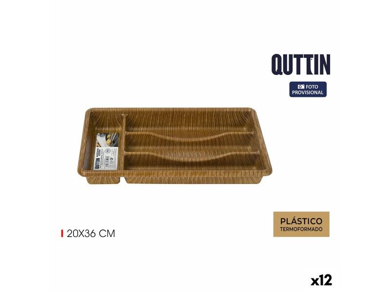 Organizer na Sztućce Quttin 20 x 36 cm Tworzywo termoplastyczne (12 Sztuk)