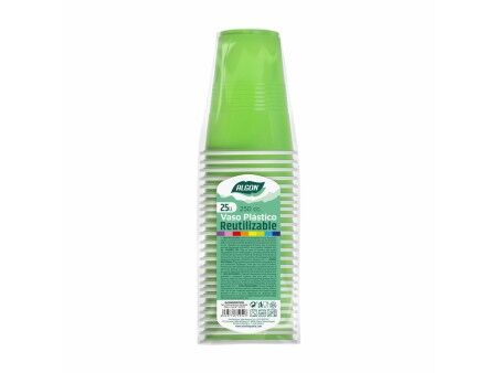 Zestaw szklanek wielokrotnego użytku Algon Kolor Zielony 24 Sztuk 250 ml (25 Części)