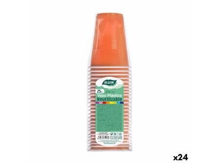 Zestaw szklanek wielokrotnego użytku Algon Pomarańczowy 24 Sztuk 250 ml (25 Części)