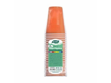 Zestaw szklanek wielokrotnego użytku Algon Pomarańczowy 24 Sztuk 250 ml (25 Części)