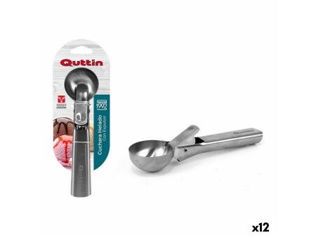 Łyżka do lodów Quttin 62955 Stal nierdzewna Srebrzysty 18 x 5 x 4 cm (12 Sztuk)