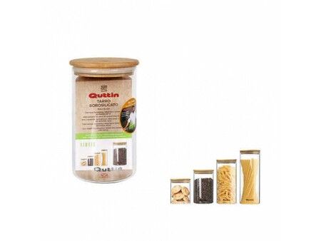 Łódź Quttin Szkło borokrzemowe Bambus Silikon 850 ml 10,2 x 16,8 cm (12 Sztuk) (9,5 x 16 cm)