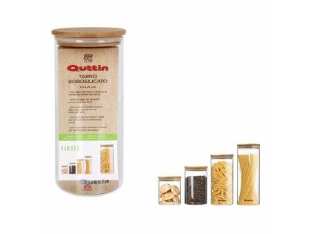 Soik Quttin Bamboo Szkło borokrzemowe Silikon 1,25 L 10,2 x 22,8 cm (12 Sztuk) (9,5 x 21 cm)