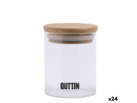 Przezroczysty szklany słoik Quttin    6,5 x 9 cm Silikon 200 ml (24 Sztuk)