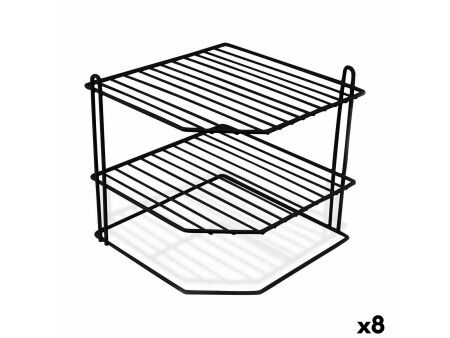 Stojak na talerze Confortime Czarny 22 x 22 x 22 cm 22 x 22 x 25 cm Narożnik (8 Sztuk)
