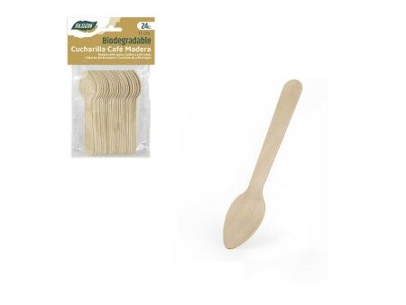 Zestaw Łyżek Algon Kawa Drewno 24 Części 11 cm (36 Sztuk)