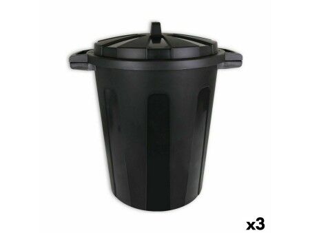 Kosz na Śmieci Dem 70 L Czarny 56 x 45 x 60 cm (3 Sztuk)