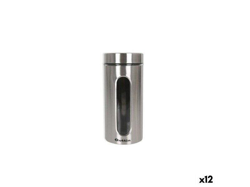 Soik Quttin Przezroczysty Srebrzysty Szkło Stal 1,5 L 10 x 10 x 22,8 cm (12 Sztuk)