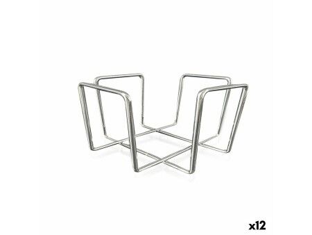 uchwyt do serwetek Quttin 17,5 x 17,5 x 9,5 cm (12 Sztuk) Chromowanie