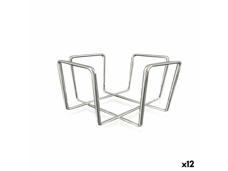 uchwyt do serwetek Quttin 17,5 x 17,5 x 9,5 cm (12 Sztuk) Chromowanie